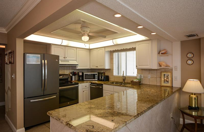 Rental kitchen at Shoreline Towers.