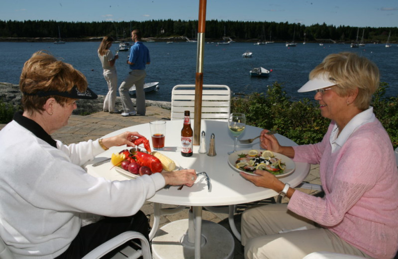 Dining at Sebasco Harbor Resort.