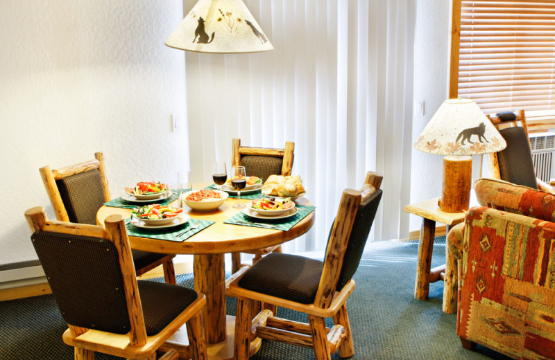 Dining Area of a One Bedroom UNit at the Red Wolf Lodge at Squaw Valley