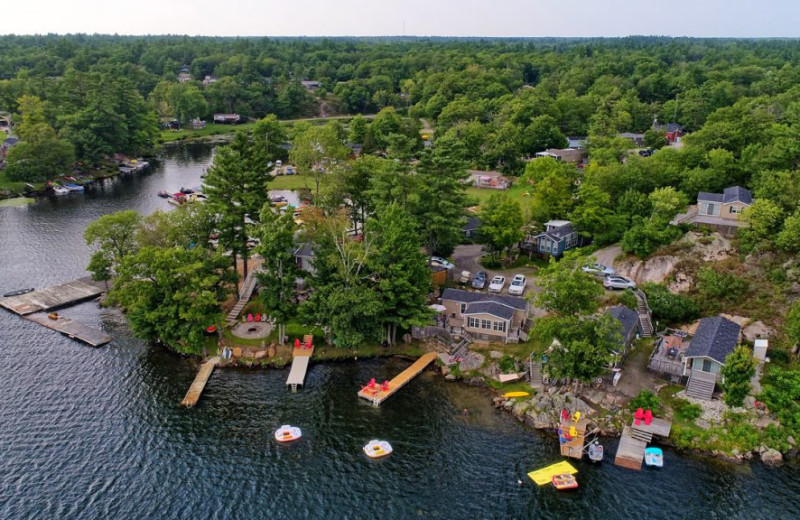 Aerial view of Great Blue Resorts- Lantern Bay Resort.