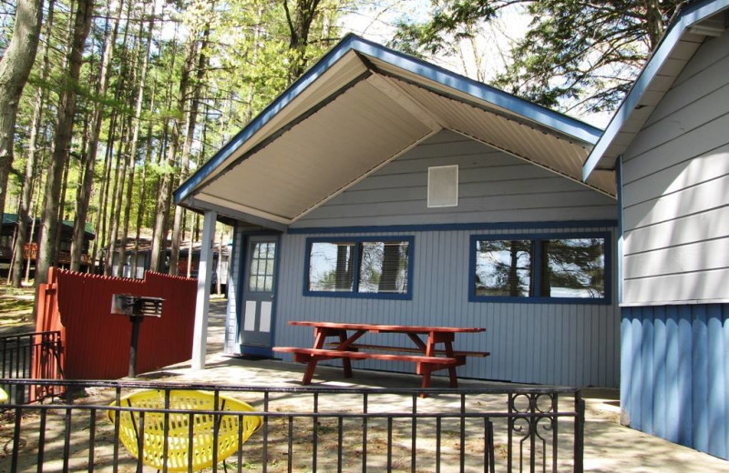 Cabin exterior at The Depe Dene Resort.