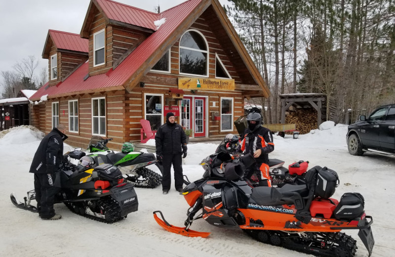 Snowmobiling at Sir Sam's Inn & Spa.