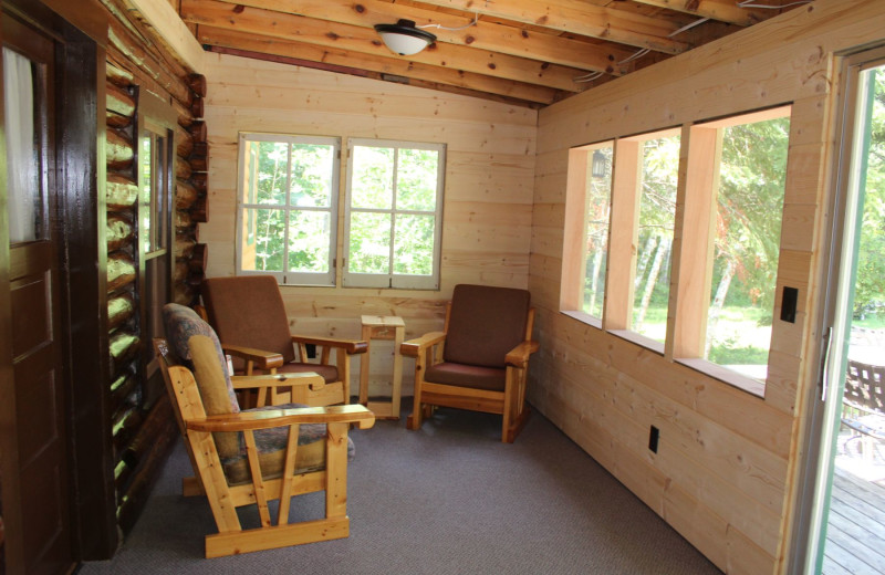 Cabin porch at Timber Trails Resort.
