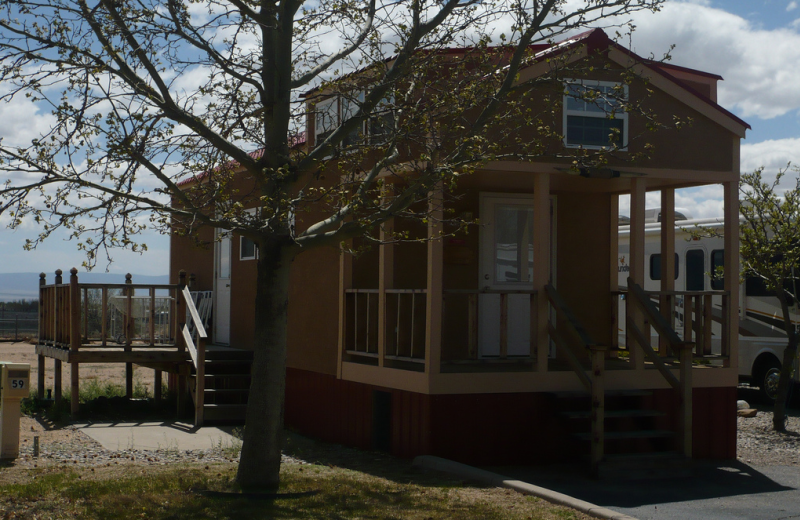 Exterior view of cabin at American RV Park.