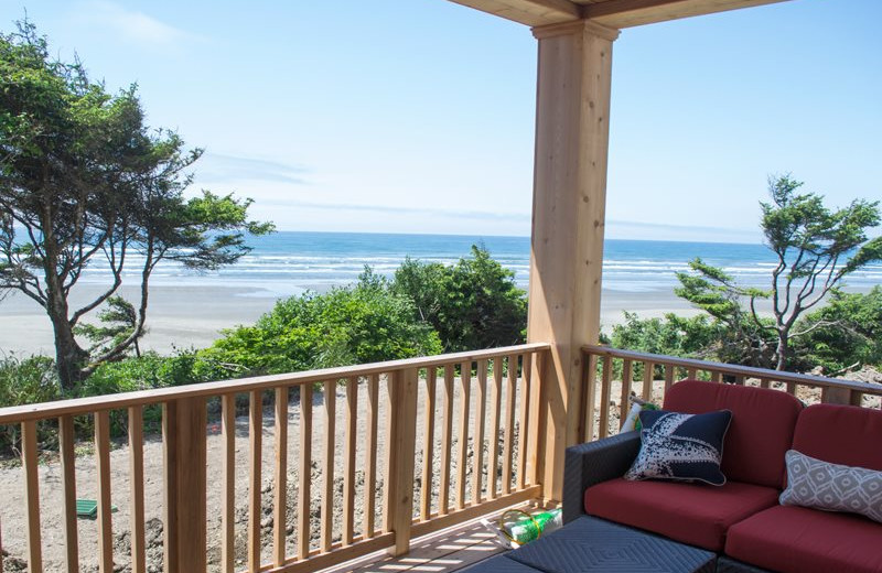 Rental deck at Seabrook Cottage Rentals.