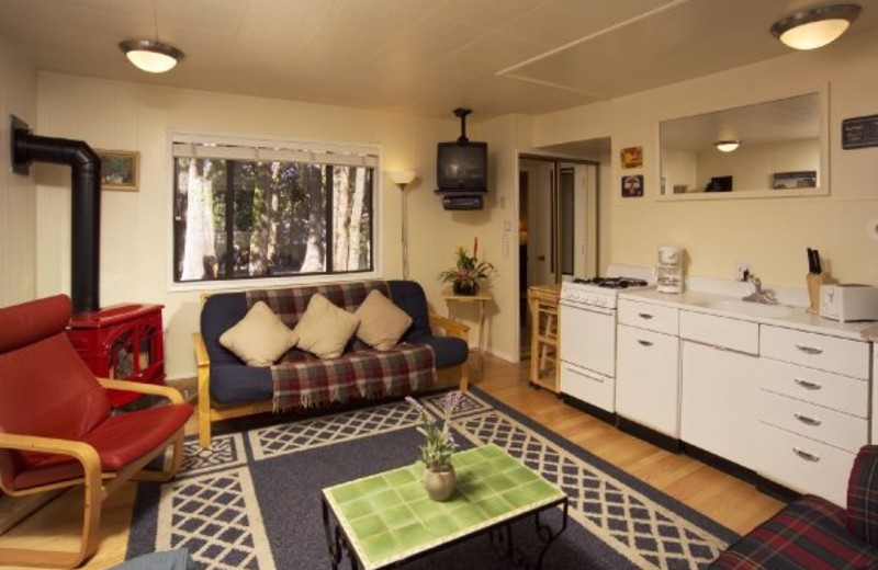 Cabin interior at Tahoma Lodge.