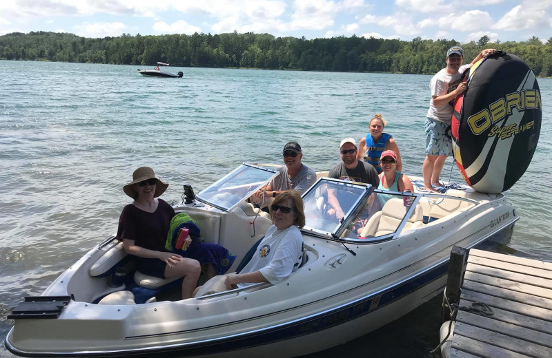 Boating at Moore Springs Resort.