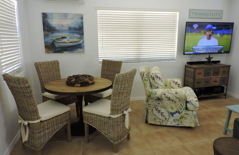 Rental living room at ValGal Vacation Rentals.