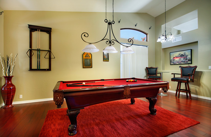 Rental billiard table at Arizona Vacation Rentals.