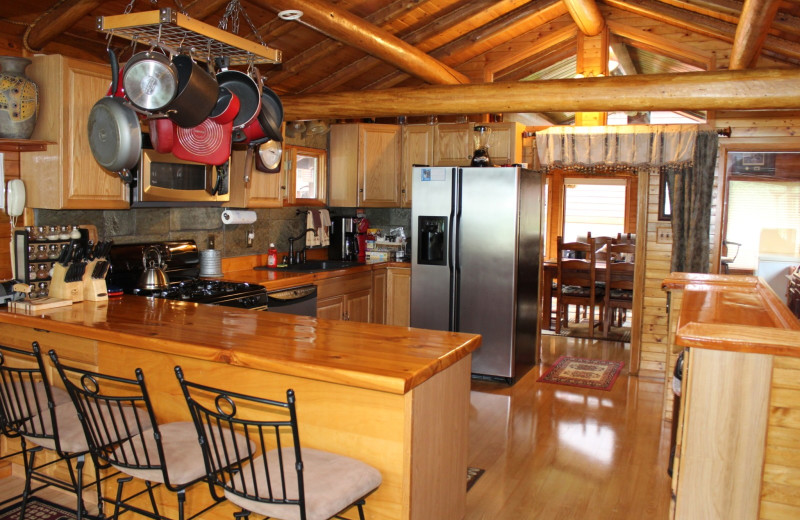 House kitchen at Kenai River Drifter's Lodge.