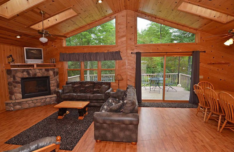 Cabin interior at Timber Cove.