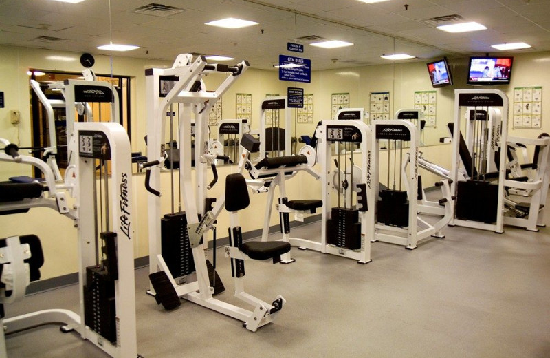 Fitness center at Clarion Resort Fontainebleau.