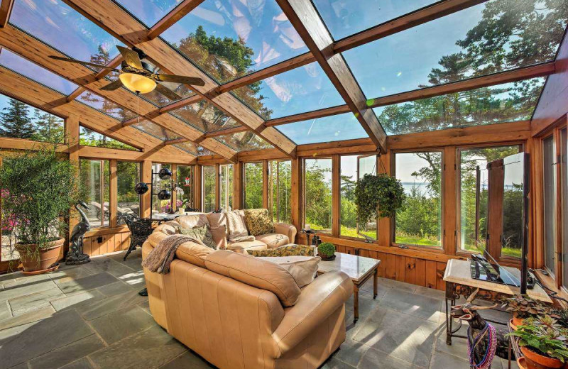 Rental sun room at Acadia Cottage Rentals.
