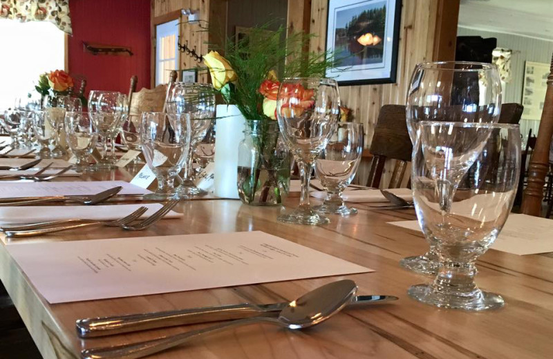 Dining at Bartlett Lodge.