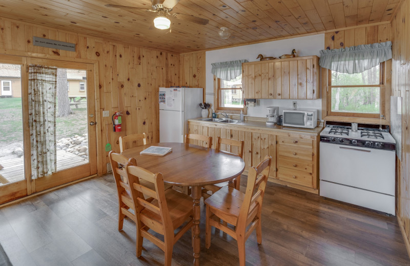 Cabin kitchen at Twin Springs Resort.