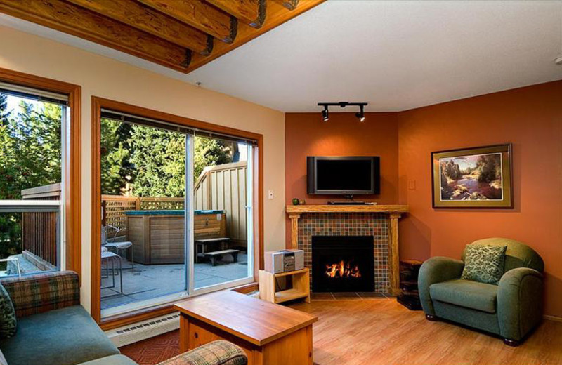 Guest living room at Whistler Lodging.