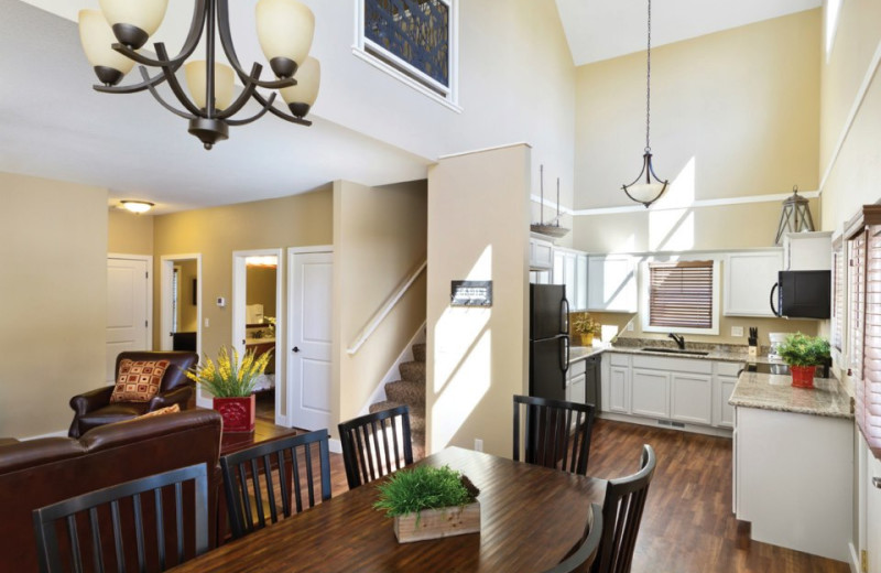 Cottage kitchen area at Arrowwood Resort.