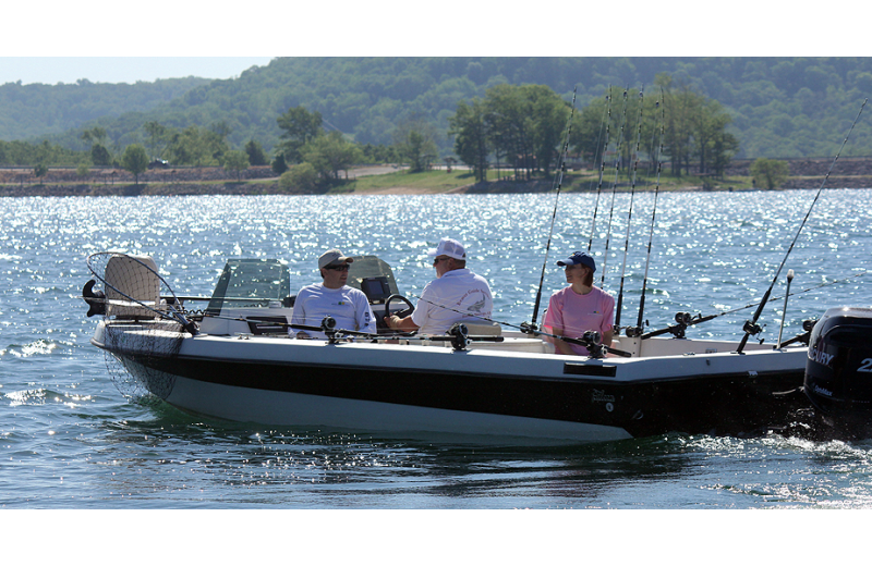 Fishing at Beaver Lakefront Cabins.