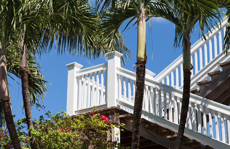 Exterior stairs at Southernmost Inn.