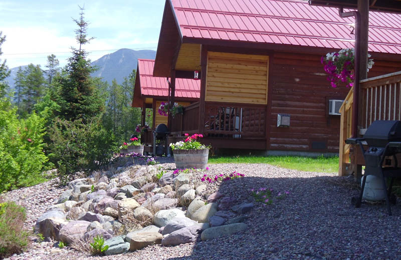 Cabin exterior at Glaciers' Mountain Resort.