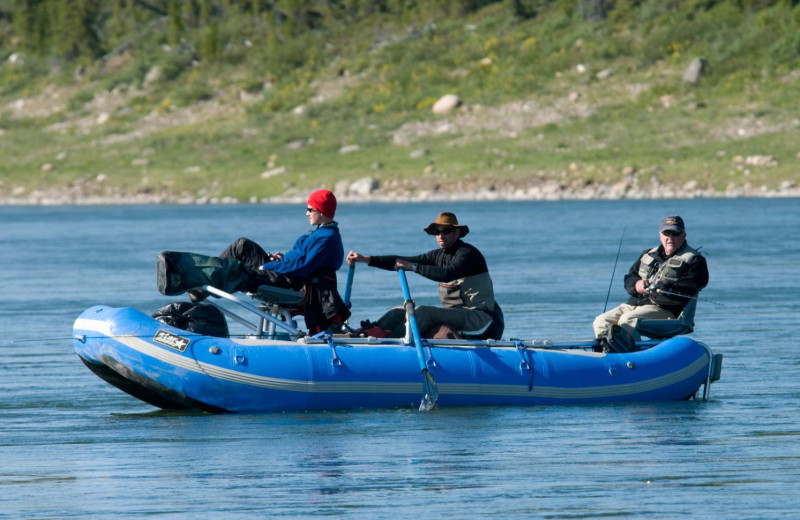 Boating at Plummer's Arctic Fishing Lodges.