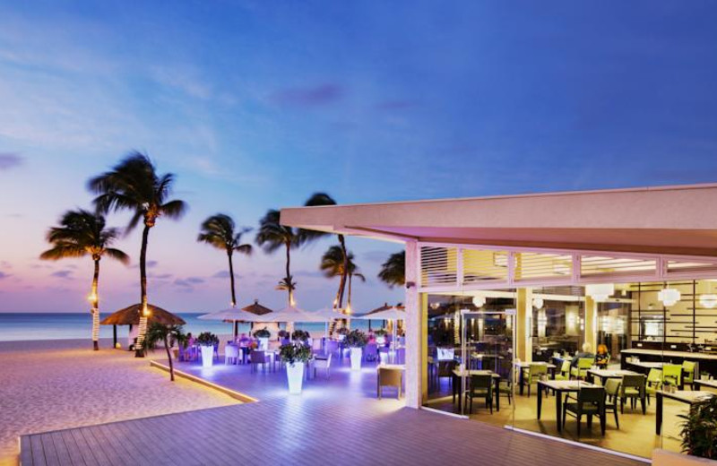 Dining at Bucuti Beach Resort Aruba.