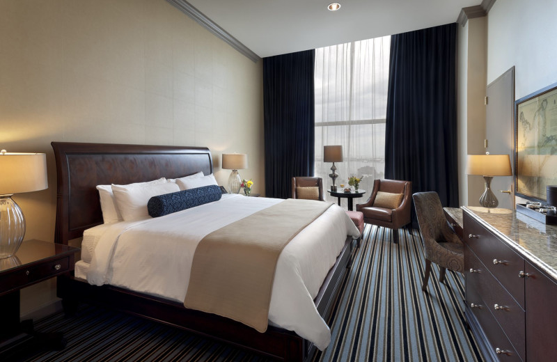 Guest room at Moody Gardens Hotel.