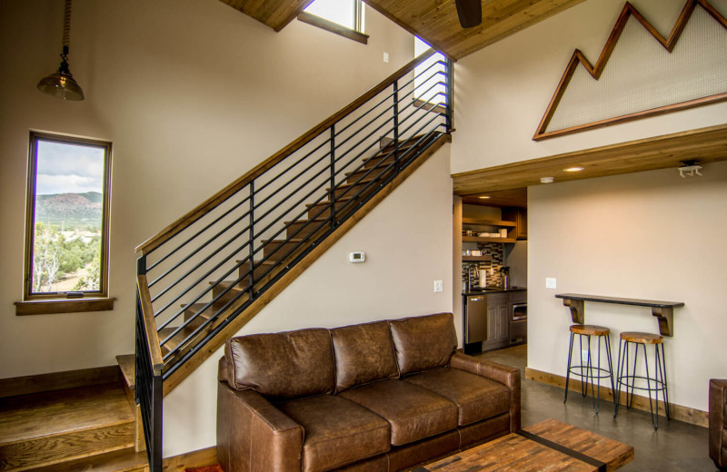 Cabin living room at Royal Gorge Cabins. 