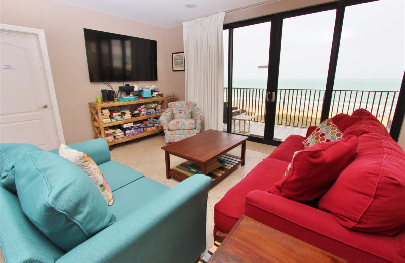 Rental living room at Seabreeze I.