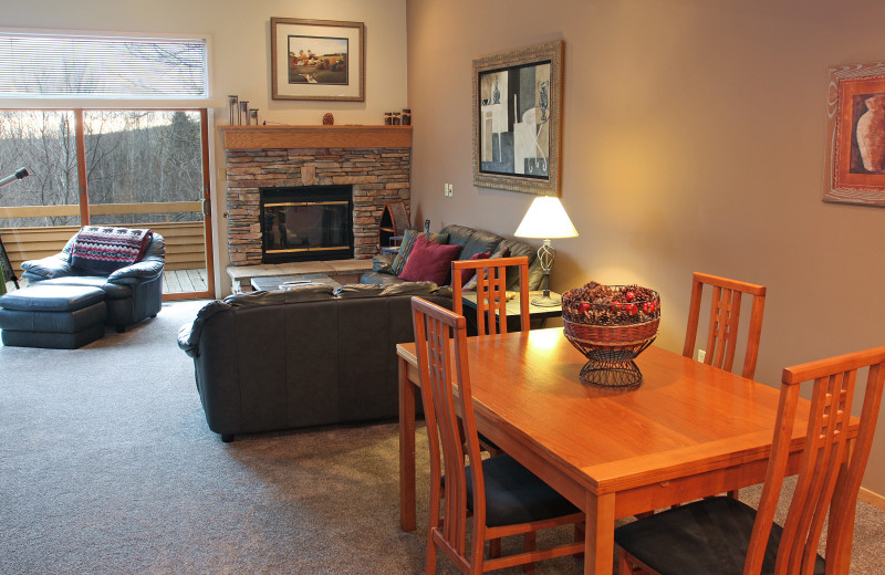 Guest living room at Trout Creek Vacation Condominiums.