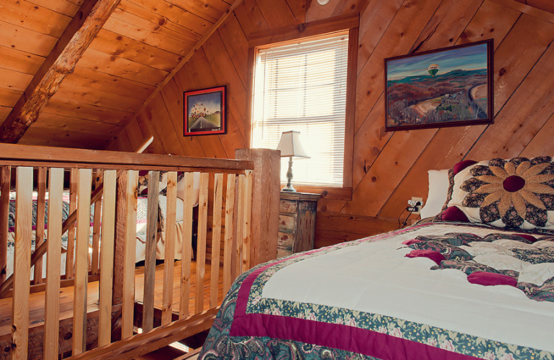 Cabin bedroom at Buffalo Outdoor Center.