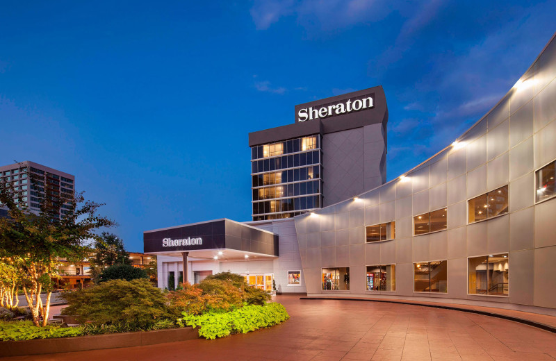 Exterior view of Sheraton Atlanta Hotel.