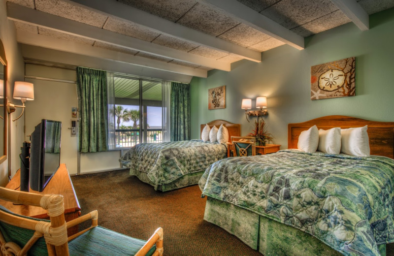 Guest room at Days Inn & Suites Jekyll Island.