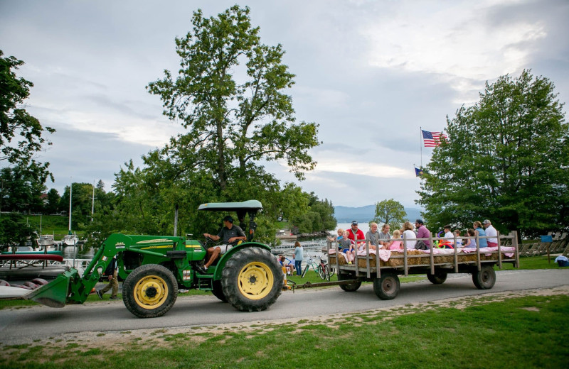 Hay ride at Basin Harbor.