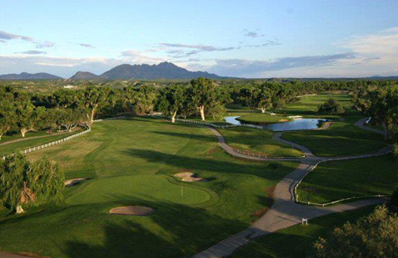 Aerial view of golf course at Tubac Golf Resort.