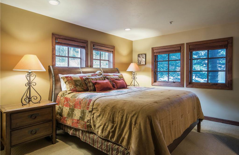 Rental bedroom at Canyon Services Vacation Rentals.
