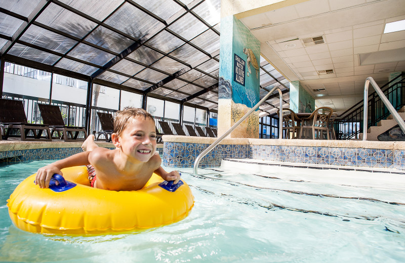 Indoor pool at Compass Cove Resort.
