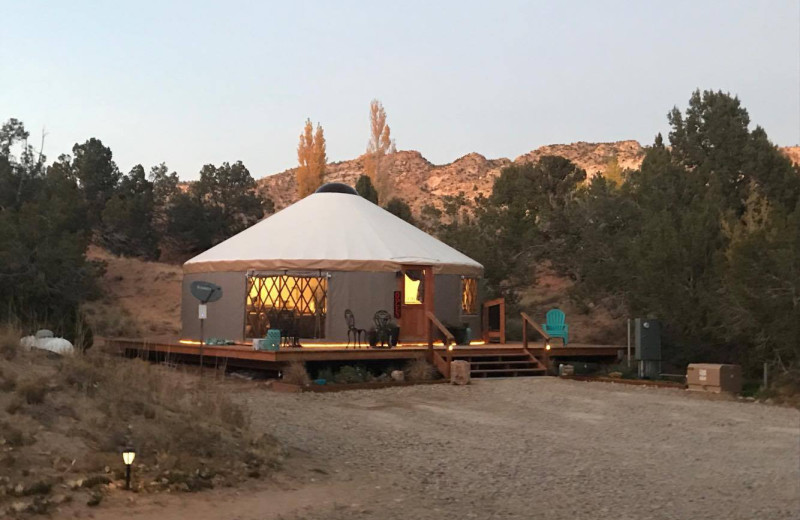 Exterior view of Escalante Yurts.