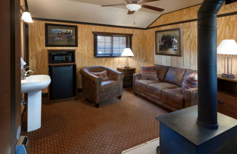 sitting room of honeymoon cabin