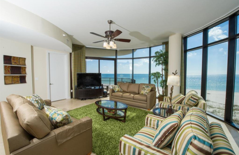 Vacation rental living room at Luxury Coastal Vacations.