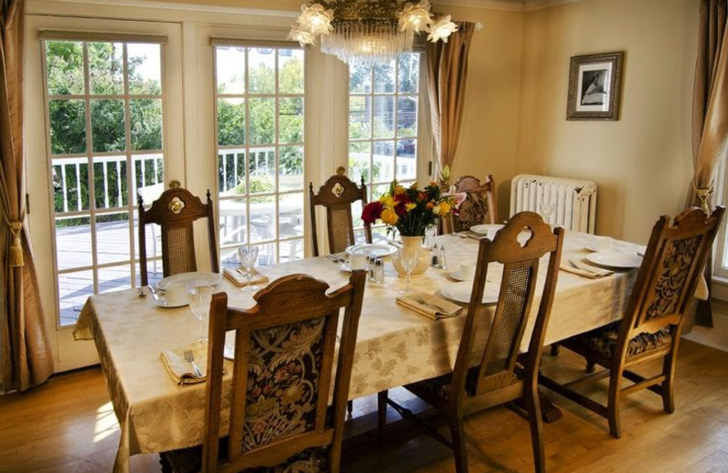 Dining at Bird House Inn & Gardens.