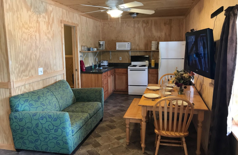 Guest room at Tanglewood Lodge.