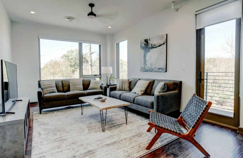 Rental living room at Yonder Luxury Vacation Rentals.