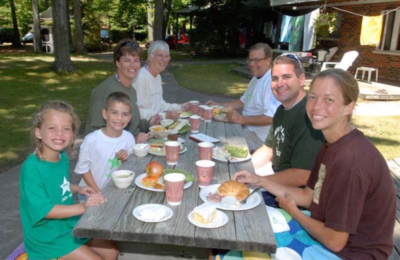 Family picnic at White Birch Lodge.