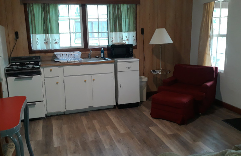 Cabin kitchen at Blackburn's Family