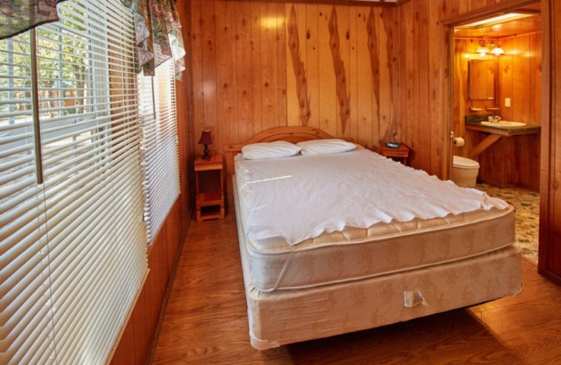 Cabin bedroom at MarVal Resort.