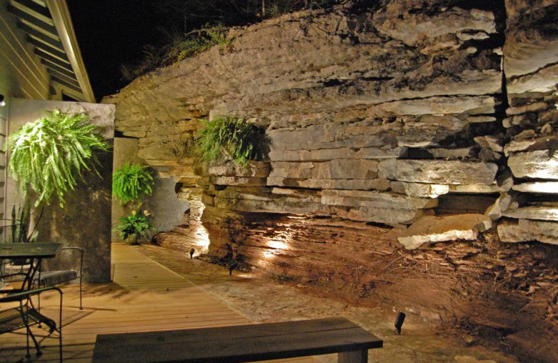 Patio at Beaver Lakefront Cabins.