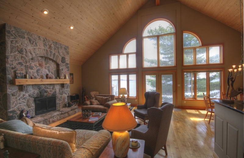Rental living room at Muskoka District Rentals.