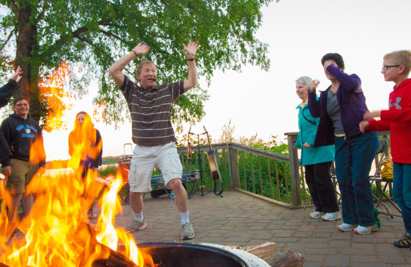 Bonfire at Ruttger's Bay Lake Lodge.