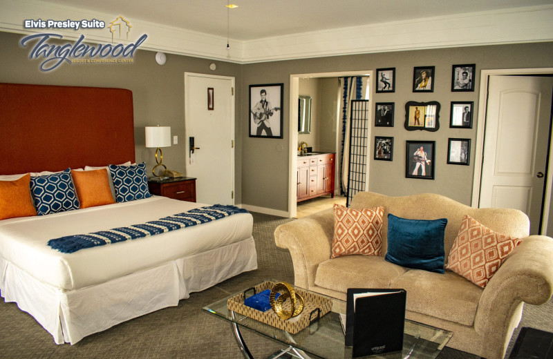 Guest room at Tanglewood Resort and Conference Center.